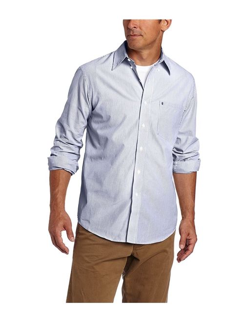 IZOD Men's Button Down Long Sleeve Stretch Performance Stripe Shirt