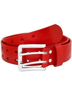 Falari Men's Full Grain Leather Belt Double Prong Belt 9004 & 9024