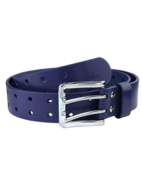 Falari Men's Full Grain Leather Belt Double Prong Belt 9004 & 9024