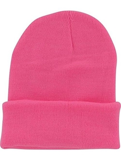 DealStock Plain Knit Cap Cold Winter Cuff Beanie (40+ Multi Color Available)