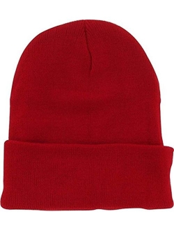 DealStock Plain Knit Cap Cold Winter Cuff Beanie (40+ Multi Color Available)