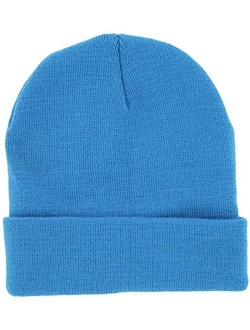 DealStock Plain Knit Cap Cold Winter Cuff Beanie (40+ Multi Color Available)