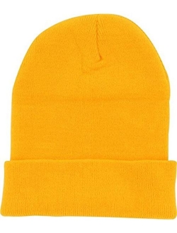 DealStock Plain Knit Cap Cold Winter Cuff Beanie (40+ Multi Color Available)