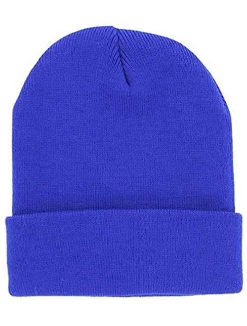 DealStock Plain Knit Cap Cold Winter Cuff Beanie (40+ Multi Color Available)