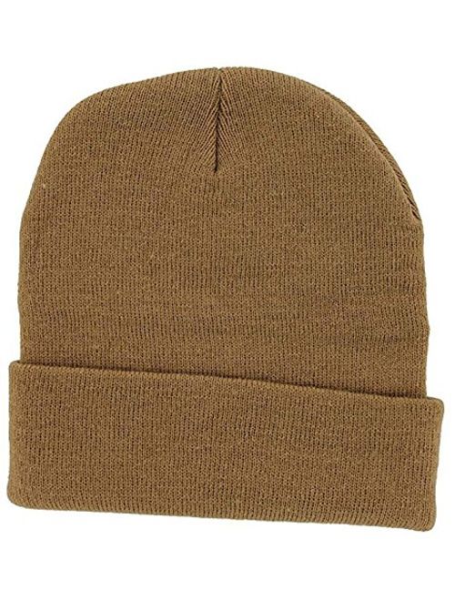 DealStock Plain Knit Cap Cold Winter Cuff Beanie (40+ Multi Color Available)