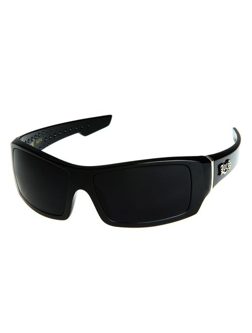 Locs Men's Rectangular Hardcore Wrap 63mm Sunglasses