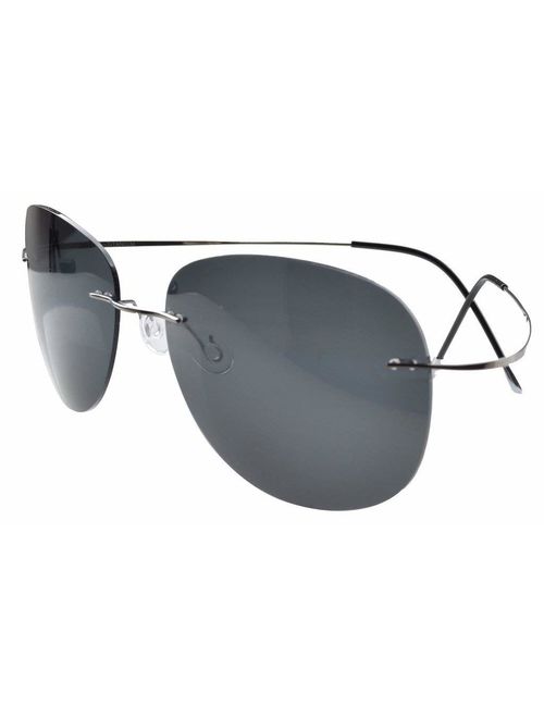 Eyekepper Rimless Titanium Frame Polarized Sunglasses