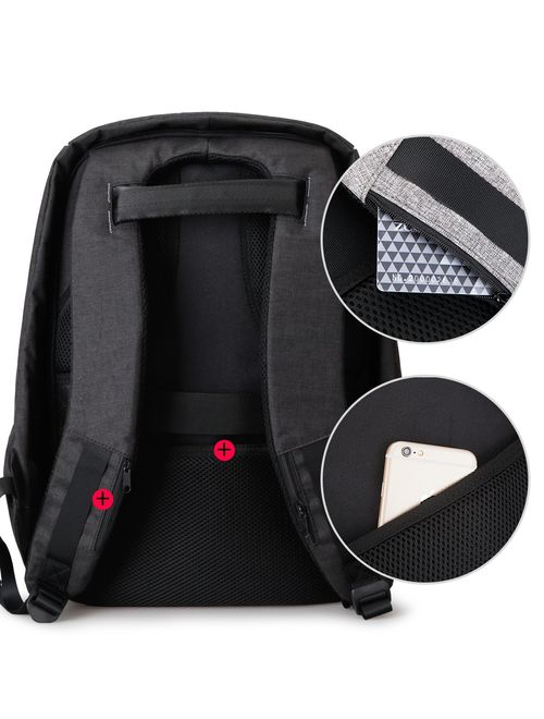 Markryden Anti-Theft Laptop Backpack Business Bags with USB Charging Port School Travel Pack Fits Under 15.6 Inch Laptop