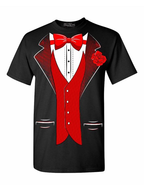 shop4ever Classic Tuxedo T-Shirt Party Costume Shirts