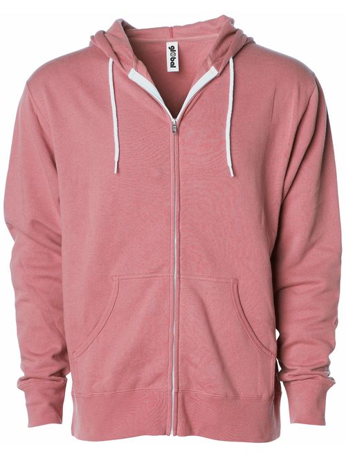 Global Blank Slim Fit Lightweight Zip Up Hoodie Men and Women Hooded Sweatshirt