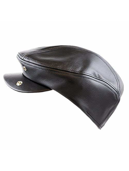 The Hat Depot Prouldy Made in USA Premium Quality Genuine Leather Gatsby Ivy Hat