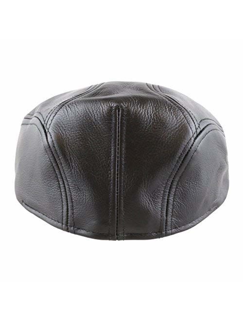 The Hat Depot Prouldy Made in USA Premium Quality Genuine Leather Gatsby Ivy Hat