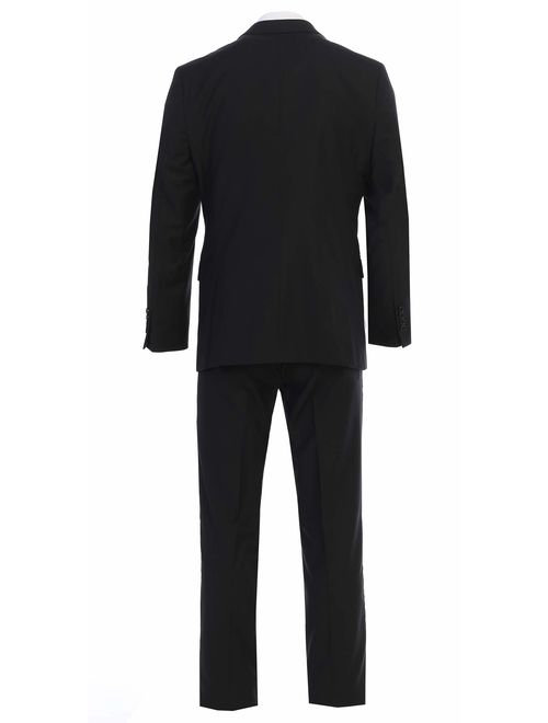 King Formal Wear Elegant Men's Black Two Button Three Piece Suit