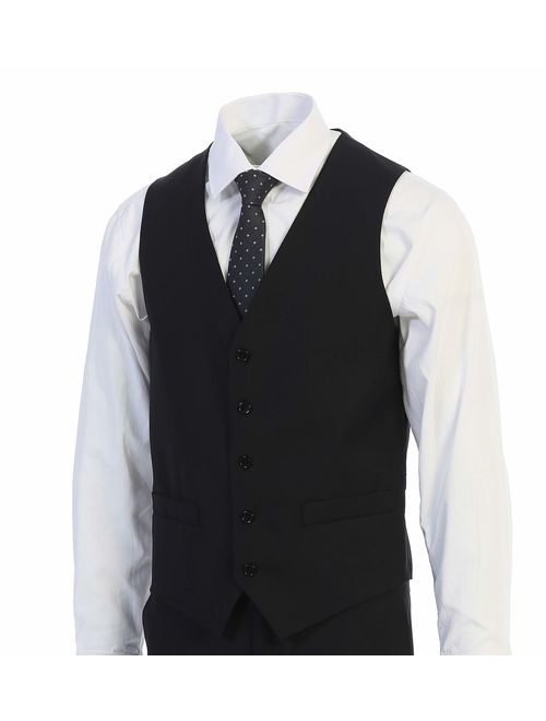 King Formal Wear Elegant Men's Black Two Button Three Piece Suit