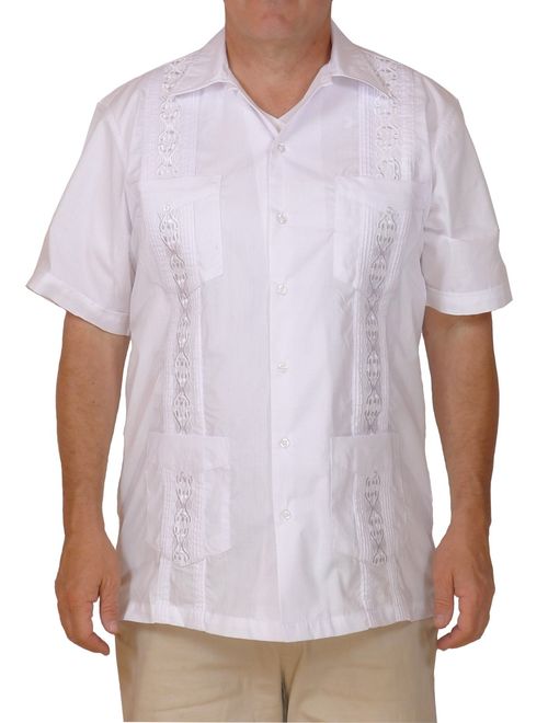 Squish Cuban Style Guayabera Shirt/White