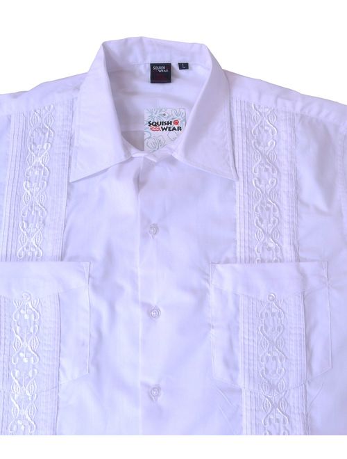 Squish Cuban Style Guayabera Shirt/White