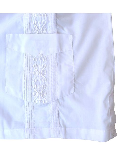 Squish Cuban Style Guayabera Shirt/White