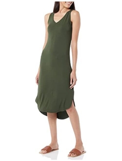 Amazon Brand - Daily Ritual Women's Jersey Sleeveless V-Neck Midi Dress