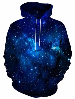 Linnhoy Unisex 3D Graphic Printed Hooded Sweatshirt Casual Pullover Hoodie with Big Pockets