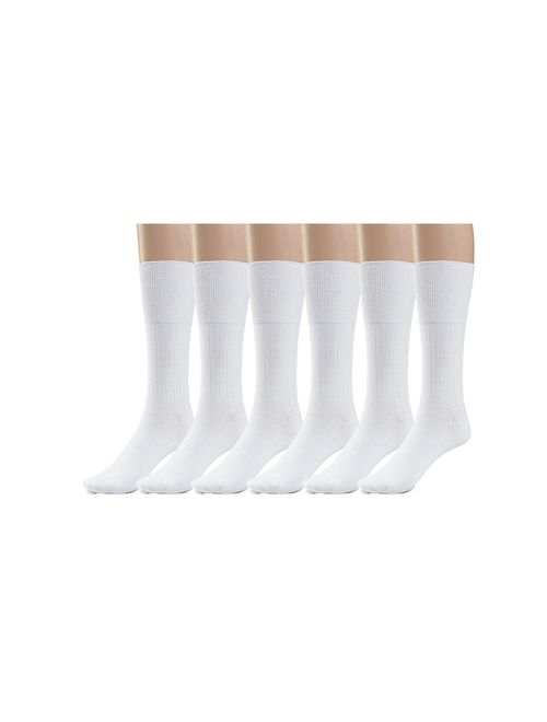 Silky Toes 3 or 6 Pk Men's Diabetic Non Binding Cotton Dress Socks, Multi Colors Also Available in Plus Sizes...