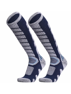 WEIERYA Ski Socks 2 Pairs Pack for Skiing, Snowboarding, Cold Weather, Winter Performance Socks