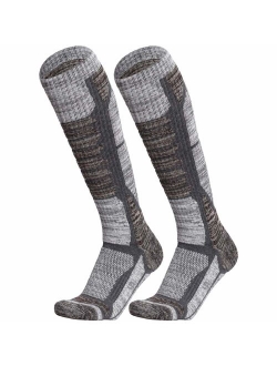 WEIERYA Ski Socks 2 Pairs Pack for Skiing, Snowboarding, Cold Weather, Winter Performance Socks