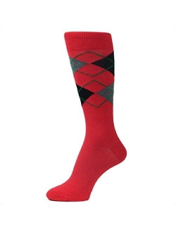 Spotlight Hosiery Elite Quality Colorful Soft Cotton Men's Groomsmen Wedding Argyle Dress Socks