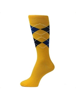 Spotlight Hosiery Elite Quality Colorful Soft Cotton Men's Groomsmen Wedding Argyle Dress Socks