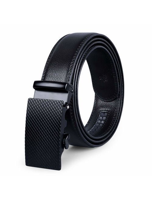 Men's Leather Belt, Ratchet Dress Belt with Automatic Buckle in Gift Box by WERFORU