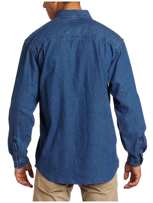 Key Industries Men's Big and Tall Long Sleeve Washed Denim Shirt