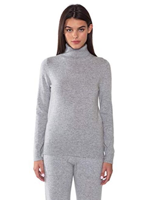 JENNIE LIU Women's 100% Pure Cashmere Long Sleeve Pullover Turtleneck Sweater