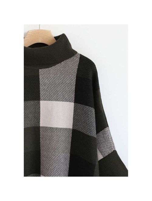 Chicwish Women's Mustard/Black/Caramel/Olive/Grey Striped Oversize Soft Knit Cape Sweater Pullover