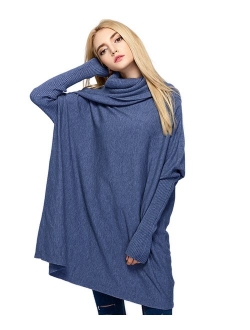 Women's Oversized Pullover Sweater Loose Cowl Neck Long Sleeve Knit Top