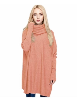 Women's Oversized Pullover Sweater Loose Cowl Neck Long Sleeve Knit Top