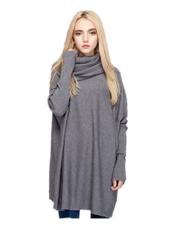 Women's Oversized Pullover Sweater Loose Cowl Neck Long Sleeve Knit Top