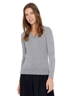 State Cashmere Essential V-Neck Sweater 100% Pure Cashmere Long Sleeve Pullover for Women