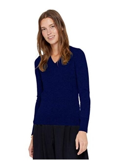 State Cashmere Essential V-Neck Sweater 100% Pure Cashmere Long Sleeve Pullover for Women