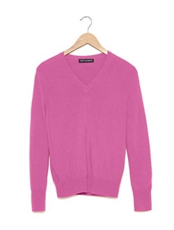 State Cashmere Essential V-Neck Sweater 100% Pure Cashmere Long Sleeve Pullover for Women