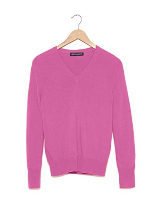 State Cashmere Essential V-Neck Sweater 100% Pure Cashmere Long Sleeve Pullover for Women