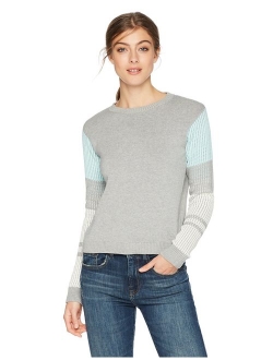 Women's Contrast-Sleeve Cotton Sweater