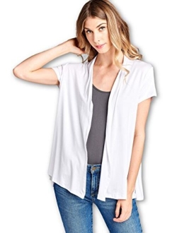 Women's Short Sleeve Extra Soft Bamboo Casual Lightweight Spring Cardigan - Made in USA