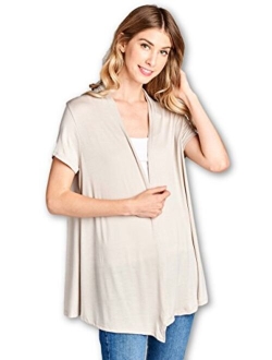 Women's Short Sleeve Extra Soft Bamboo Casual Lightweight Spring Cardigan - Made in USA