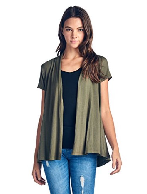 Women's Short Sleeve Extra Soft Bamboo Casual Lightweight Spring Cardigan - Made in USA