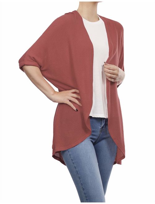 BH B.I.L.Y USA Women's Classic Asymmetrical Front Drape Cardigan