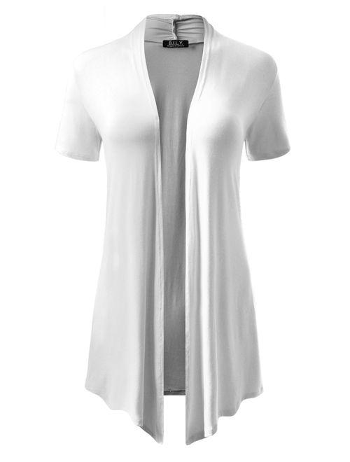 BH B.I.L.Y USA Women's Classic Asymmetrical Front Drape Cardigan