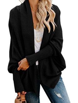 Mafulus Womens Cardigan Sweaters Oversized Open Front Batwing Chunky Knit Outwear