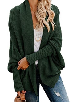 Mafulus Womens Cardigan Sweaters Oversized Open Front Batwing Chunky Knit Outwear