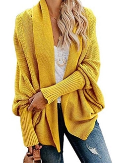 Mafulus Womens Cardigan Sweaters Oversized Open Front Batwing Chunky Knit Outwear