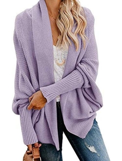 Mafulus Womens Cardigan Sweaters Oversized Open Front Batwing Chunky Knit Outwear