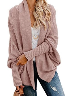 Mafulus Womens Cardigan Sweaters Oversized Open Front Batwing Chunky Knit Outwear